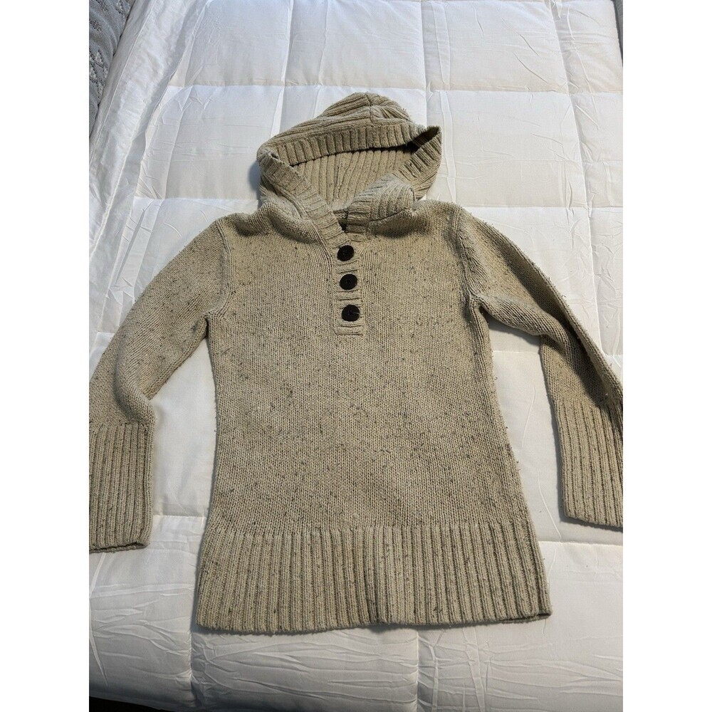 CABELA’S Women’s 3 Button Hooded Pullover Sweater Medium Grandpa Core